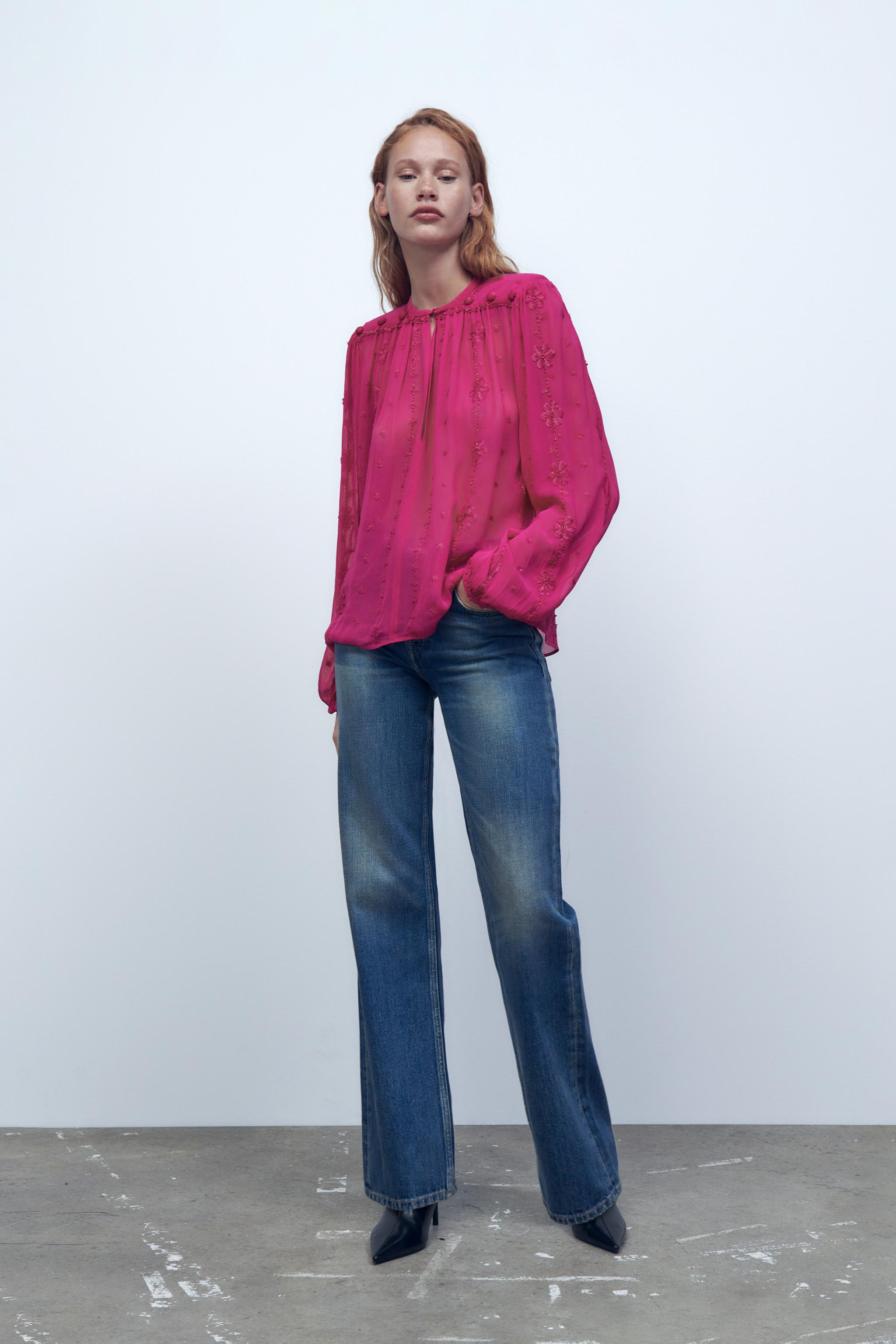 Blusa fucsia zara hotsell